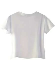 LZ250501 (47) 2D T-Shirt With Flat Print And MEXICO Lettering, Ideal For Daily Wear, Casual Travel, Outdoor Events, Perfect For Summer, Beachwear, Women's Short Sleeve Top, Designed With Prints - 白色 - 查看 2