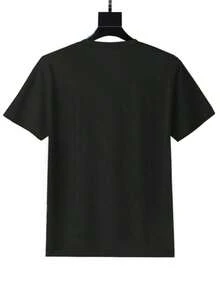 Cotton T-Shirt With Print Of The Favorite Daughter Of Mexican Women, Casual Short Sleeve T-Shirt, 1 Piece, 100% Heavy Cotton, Comfortable Round Neck, Soft And Cute T-Shirt, Fashionable Summer Cotton Top. - 黑色 - 查看 4
