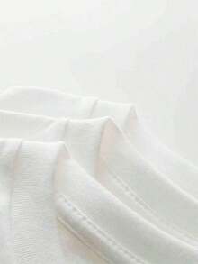 1 Pieza, 100% Algodón, Camiseta con estampado del patrón Sitka, Camiseta de mujer de manga corta y cuello redondo para primavera y verano, Parte superior casual deportiva de algodón puro y transpirable, Regalo para vacaciones - Blanco - Ver 2