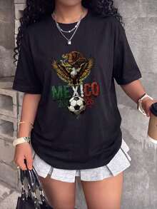 Jersey de Fútbol para Mujer México 2026 con Águila - Estilo Deportivo Oversize Verde - Verde-2 - Ver 7