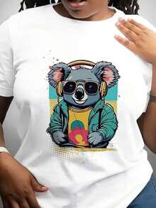 Camiseta de Koala de los 90, Estilo Retro, Regalo para Adolescentes, Camiseta Divertida para Amantes de los Koalas, Camiseta de Música Genial, Colores de los 90, Camiseta Suave para Mujer - Blanco - Ver 1