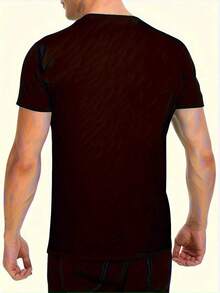Men's Short-Sleeved Cotton Crew Neck T-Shirt, Printed With "Basketball In My DNA", Casual And Comfortable For Everyday Wear, Black, One-Piece G 2CKO - 黑色 - 查看 2