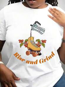 Roller Skating T-Shirt, Skater Crop Top, Roller Derby Gift, Roller Derby Lovers, Roller Derby Gift, Skating Birthday, Roller Skating - 白色 - 查看 6