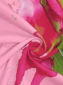 Camisa informal casual de mujer de manga larga con cuello cruzado y estampado floral - Rosa Pálido - Ver 4