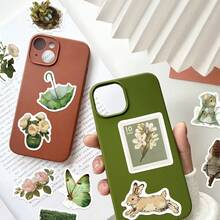 64 piezas Pegatinas de Arte Estético Estilo INS Verde para Funda de Teléfono, Monopatín, Portátil, Equipaje, Bicicleta, Etc. Útiles Escolares - 64 piezas - Ver 11
