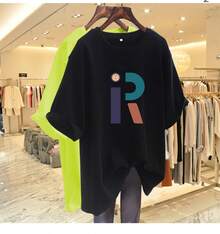 Camiseta con estampado de camisa casual para mujer, manga corta y cuello redondo, moda urbana local de primavera/verano camiseta unisex. QAP9 - Gris Oscuro - Ver 8