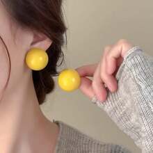 1 Đôi bông tai Dopamine phối màu tương phản, bông tai đa năng phù hợp đeo hàng ngày cho nữ, quà tặng. - Nhiều màu - Xem 5
