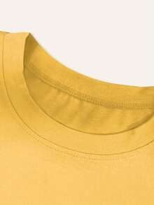 Serie de Manga Corta para Mujer "Vibra de Verano" Estilo Tropical Playa Estampado de Verano Cuello Redondo Casual Moda Diaria Estilo Vintage Otoño Invierno Camiseta de Manga Corta Casual Fresca Linda Elegante Top Deportivo Cuello Redondo Tallas S-XXL - Amarillo - Ver 3