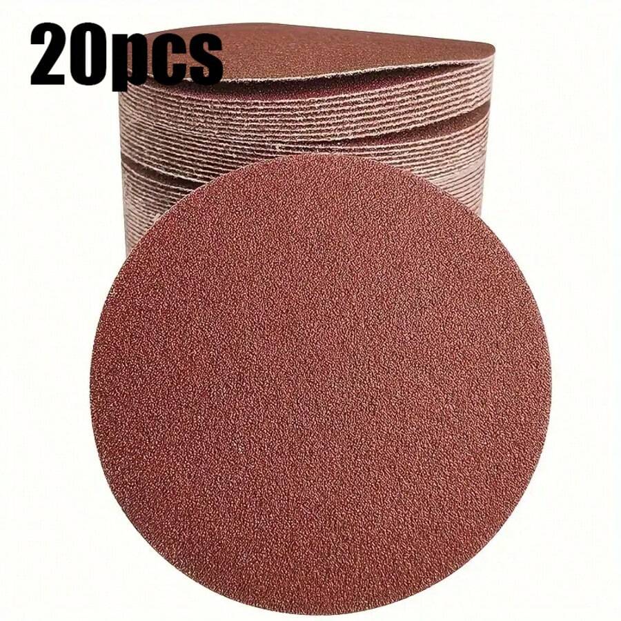 20片 4英吋氧化鋁砂輪盤,適用於角磨機和旋轉工具,60-1000目 - 無需組裝,適用於紅木表面和碳污去除 - 耐用拋光墊用於表面處理,長效平滑效果,家居裝飾,表面處理,木材打磨項目,砂紙,旋轉工具配件,耐用且具磨蝕性,平滑表面,家具維修,家居DIY - 紅色 - 查看 1