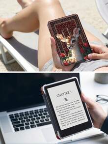Ayotu 这款2026款红色花鹿图案平板电脑保护套，兼容iPad Air 8 (M4) 2026款（11/13英寸）、iPad Air 11英寸M3 2025款/M2 2024款、iPad Air第五代2022款、(A16) 11英寸第十一代2025款、Galaxy Tab、Kindle Paperwhite第十二代2024款。透明背壳，时尚图案，支持自动休眠/唤醒功能，内置气囊保护，适合作为礼物或办公用品。 - 彩色 - 查看 9