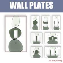 1pc Minimalist Stacked Stone Pattern Switch Panel, Wall Decor Outlet Cover, Multi-Scene Adaptable, Wabi-Sabi Style Home Decor Accessory - Multicolor - View 1
