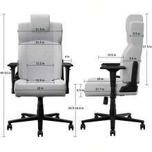 BestOffice PC Gaming Chair Ergonomic Office Chair Desk Chair With Lumbar Support Flip Up Arms Headrest PU Leather Executive High Back Computer Chair For Adults Women Men - White PU + PU1 - View 3
