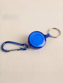 1/2pcs Retractable Steel Wire Rope Keychain Spring Clip Quick Hook Outdoor Steel Wire Rope Keychain Rebound ID Card Holder Multi-Function Tool - Multicolor - View 10