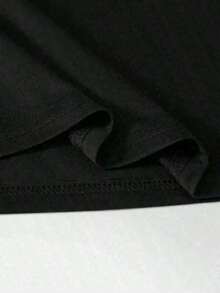 Camiseta para hombre Hurley, manga corta, lavada, negra, con logotipo gráfico, estilo casual de surf y skate, cómoda, mezcla de, a la moda, top de verano.Camiseta holgada, casual y versátil. - Negro - Ver 2