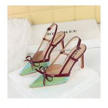 Sandálias de salto alto femininas - Verde e vermelho - Ver 7