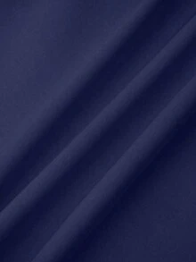 Conjunto de uniformes médicos: Parte superior de cuello en V de manga corta y pantalones para trabajadores de la salud - Azul marino 2 - Ver 6