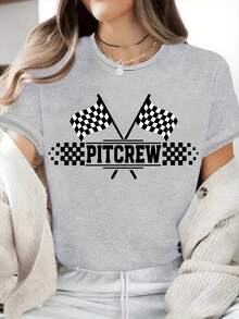 1 Printed T-Shirt For Repair Station Staff, Racing Party T-Shirt, Repair Station Staff Group T-Shirt, Family Racing T-Shirt, Race Day T-Shirt, 180g 100% Cotton. - 白色 - 查看 7