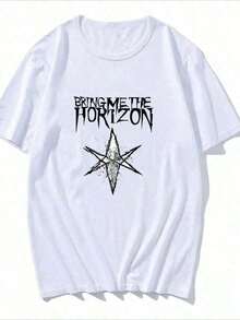 [Envío Nacional Gratis] En la camiseta destaca la estrella con seis puntas afiladas que irradian desde un centro fracturado, simbolizando la resistencia y la energía. La banda Bring Me The Horizon complementa este poderoso emblema. camiseta de hombreEn la prenda resalta un espiritu rebelde y un estilo audaz. - Estilo - Ver 7