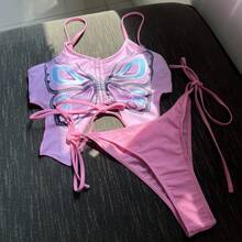 Nuevo bikini de dos piezas estilo mariposa, fresco y moderno. - rosa - Ver 8