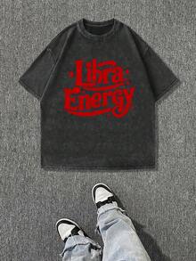 Camiseta casual vintage cómoda y lavada para mujer, camiseta de manga corta con cuello redondo,% algodón lavado y versátil para hombre, adecuada para uso diario y atuendos de, estilo unisex. - Negro - Ver 6