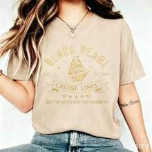 Blusa New Hot Selling Vintage Blusas Cute Top 100 Percent Cotton Camisas Para Hombre Manfinity MenPearl Cruise Lines Finest In The Caribbean Comfort - 杏色 - 查看 3