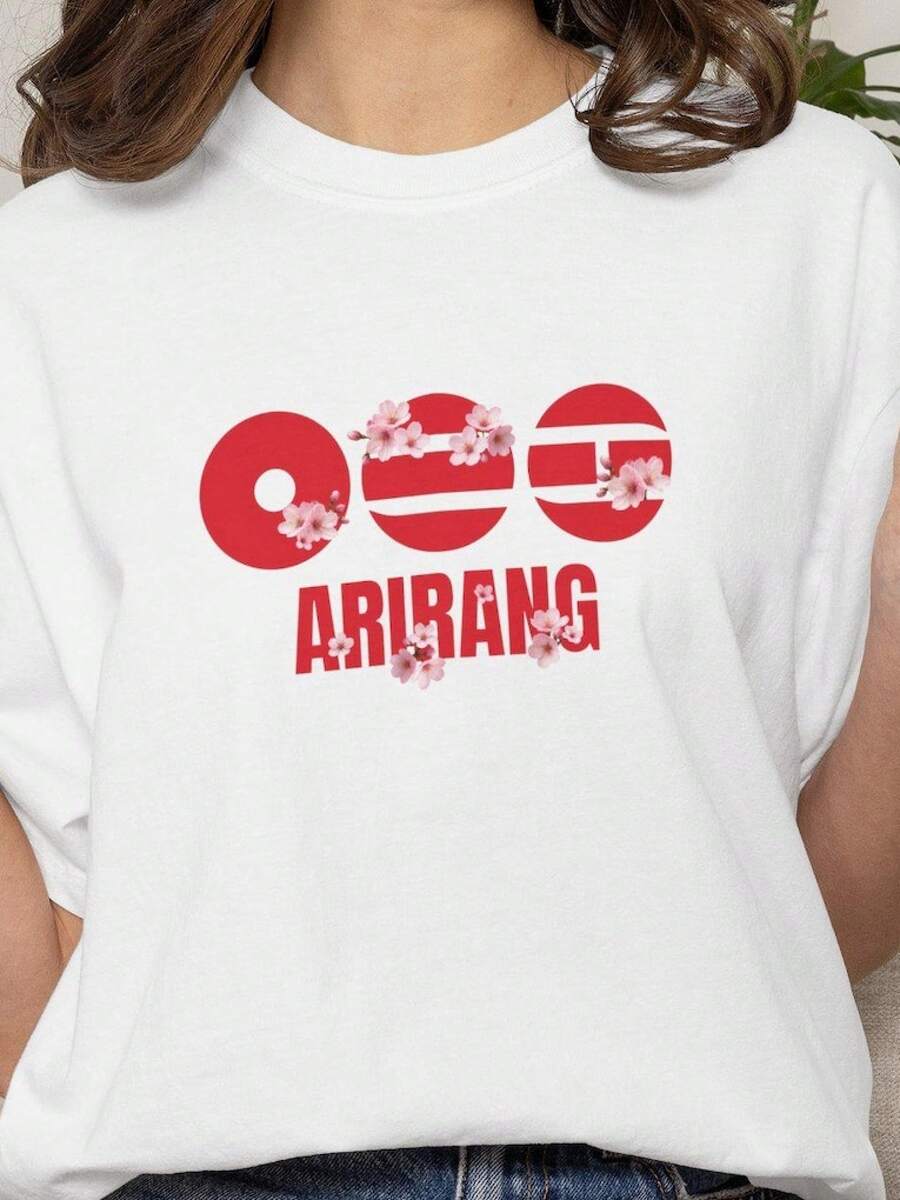 Arirang tee, World 2026, Floral Merch Shirt, Bangtan Merch 2026,Concert Sweatshirt, , , Unisex  Tees - Negro - Ver 1