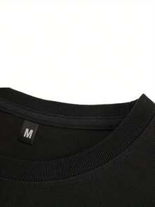 Camiseta de Manga Corta de Algodón Estampada para Hombre, Suave, Cómoda y Transpirable, Adecuada para Deportes y Uso Casual - Negro - Ver 5