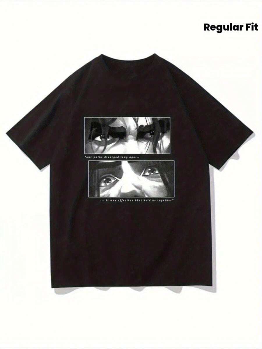 Jayce X Viktor Arcane Camiseta Vintage de Anime Tri-Panel - Tee Unisex de Algodón Negra, Corte Regular con Cuello Redondo, Ropa Casual y para Exteriores Todo el A?o, Lavable a Máquina Harajuku Streetw - Negro - Ver 1