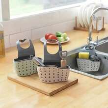 1pc Adjustable Sink Hanging Basket, Kitchen Storage Basket, Sponge Holder, Faucet Hanging Basket, Kitchen Storage Bag. Suitable For Storing Kitchen Sponges And Cloths. Random Color Sent. - Multicolor - View 9