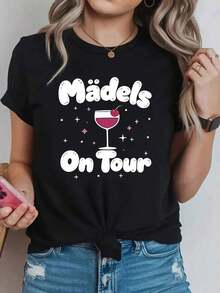 Las camisetas de mujer con estampado de letras de Madels están de moda: camisetas de manga corta con cuello transparente y textura, disponibles en tres estilos de primavera/verano, ideales para fiestas, uso casual, uso diario y como regalo. Las camisetas no son lavables a máquina. - Blanco - Ver 9