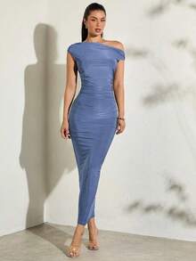 Vestido de mujer de verano asimétrico con volantes y estampado / Vestido de playa / Vestido largo / Ropa de mujer de verano / Ropa de playa / Vestido de discoteca / Vestido para figura pequeña / Vestido de graduación / Vestido de mujer / Ropa de - Niebla azul - Ver 8