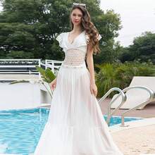 2026 New White Fishnet Ruffle Two-Piece Swimsuit For Women - Two-piece Swimsuit - View 3