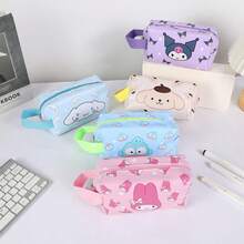 Túi đựng mỹ phẩm hoạt hình Hello Kitty & Friends dễ thương của Sanrio (1 chiếc/mảnh), túi đựng đồ trang điểm, túi đựng đồ dùng vệ sinh cá nhân dung tích lớn có tay cầm, thích hợp để đựng Melody, Kuromi, Pomompurin, thiết kế quà tặng ngày Valentine, quà sinh nhật, quà cưới, phụ kiện du lịch. - Nhiều màu - Xem 2