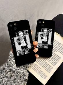 Manga de Denji  en blanco y negrofunda de teléfono Fundas compatibles con ,Apple,VIVO,OPPO,,, y Honor.Fabricadas en silicona TPU,ofrecen protección contra golpes y caídas. - Negro - Ver 5