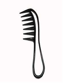 Men's Black Plastic Comb, 7-Tooth Salon Hair Styling Comb - Black - View 1