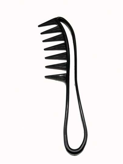 Men's Black Plastic Comb, 7-Tooth Salon Hair Styling Comb