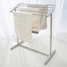 1pc Durable Freestanding Clothes And Towel Drying Rack - Small Floor-Standing Single-Tier Laundry Rack For Balcony And Indoor, Movable Hanging Clothes Rack, Multi-Function Washing Rack For Indoor And Outdoor Use - Multicolor - View 4