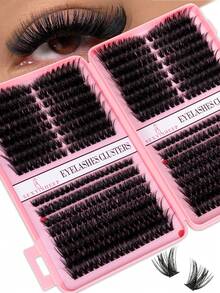 608pcs/Set DIY Eyelash Extension Kit, Soft & Comfortable, Natural DIY, Includes Adhesive, Sealant, Makeup Remover, Tweezers, Brush, 3D Eyelash Extension Set, Convenient For DIY Eyelash Makeup At Home, Makeup Tools, Personal Use - Black - View 4