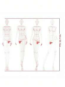 1pc Fashion Ruler Fashion Line Drawing Human Body Dynamic Template, Used For Clothing Design, Human Figure Design Template Set, Sewing Accessories - Multicolor - View 4