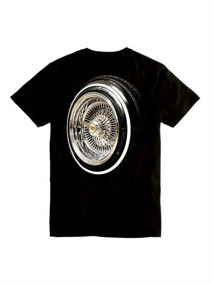 Camiseta unisex de manga corta, Dayton'SRuedasGráficoCamisetaparaHombres&Mujeres-TripulaciónCuelloCortoMangaTeeconNegritaAutomotrizNeumáticoImprimir,RegularAjusteTranspirableElásticoTejerFabricplayerashombre, , , Dazymujer,romwehombres, bohochic,maestrasregalos,camisetaparaconjuntos de mujercon curvasparamu,y2k, - Negro - Ver 1