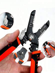 Kìm tuốt dây điện đa năng 7 inch, dụng cụ cầm tay đa chức năng dành cho thợ điện, dùng để tuốt, cắt, bấm đầu dây, mài sắc và kẹp dây. - A - Xem 6