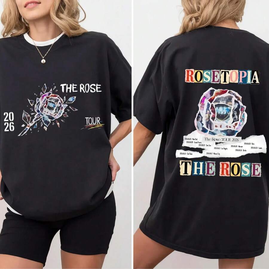 The Rose Rosetopia Tour 2026 Shirt - Black - View 1