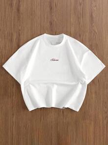 Estilo Y2K, estilo de moda, lo más nuevo de 2026, estilo lindo, estilo casual, blusas para mujer>ropa.Camiseta de manga corta casual y versátil con estampado, adecuada para el Día de San Valentín, primavera/verano180g(S-XXXL) - Blanco 3 - Ver 3