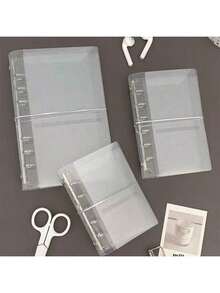 A6, A7, M5 Size Transparent Matte Loose Leaf Binder, Portable Foldable Travel Notebook, DIY Customizable Cover, Suitable For Budget Planning, Wallet, Photo Storage, Office Supplies, Multiple Sizes Available, Student Supplies - One Size - View 6