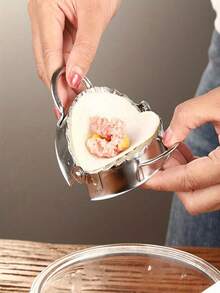 1 pieza Molde de acero inoxidable para empanadillas, cortador de masa, molde para tartas, cuchillo de cocina para masa, cortador de masa para repostería, molde para tartas, molde para envoltorios de empanadillas/dim sum/wantán, accesorios de cocina, herramienta de masa sencilla, apta para hacer tartas, empanadillas, wantanes, repostería - Plateado - Ver 1