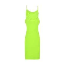 2024 nueva moda de verano vestido Sexy sin tirantes vestido sin tirantes con cuello colgante temperamento - Amarillo - Ver 6