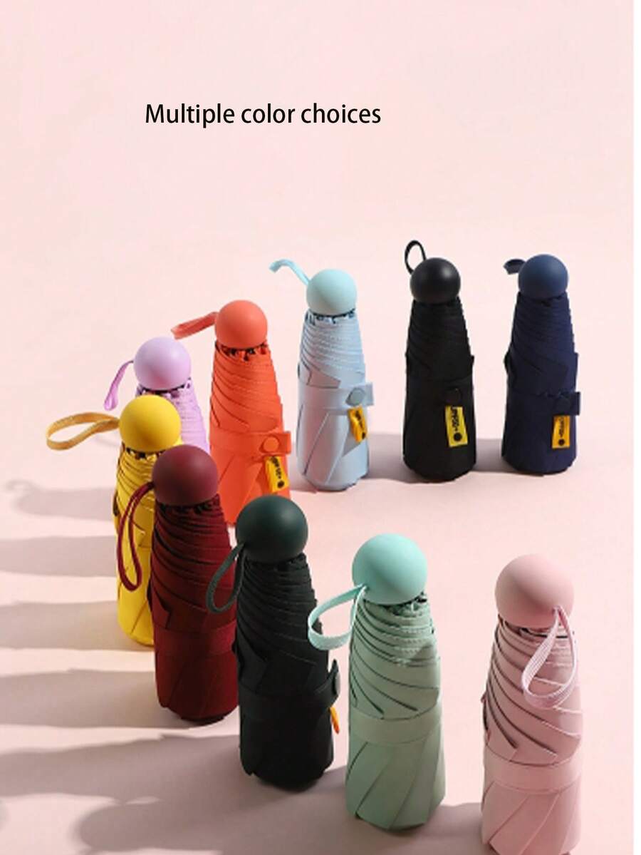 1 pezzo Ombrello parasole a capsula, Ombrello da donna con protezione UV, Mini ombrello pieghevole ultraleggero 2 in 1 portatile
