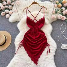 Vestido de Tirantes Sexy para Mujer, Nuevo Vestido Mini sin Mangas con Estampado Floral, Vestido Mini de Malla Transpirable y Cómodo - QD207-rojo - Ver 6