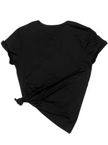 Women's Short-Sleeved T-Shirt, New Summer 2026 Collection, Casual And Versatile Style, Fashionable Round Neck T-Shirt, New And Original Design, Printed With Custom Print Of The HAPPY CINCO DE MAYO Festival, Mexican Style Design With Letter Pattern Print - 黑色 - 查看 2