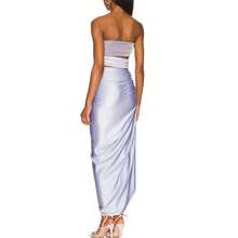 2026 New Swimsuit With Fine Shimmer And High-End Feel, Hollowed-Out Design, Beach Vacation Swimsuit With Wrap Skirt Set - Purple Set - View 3